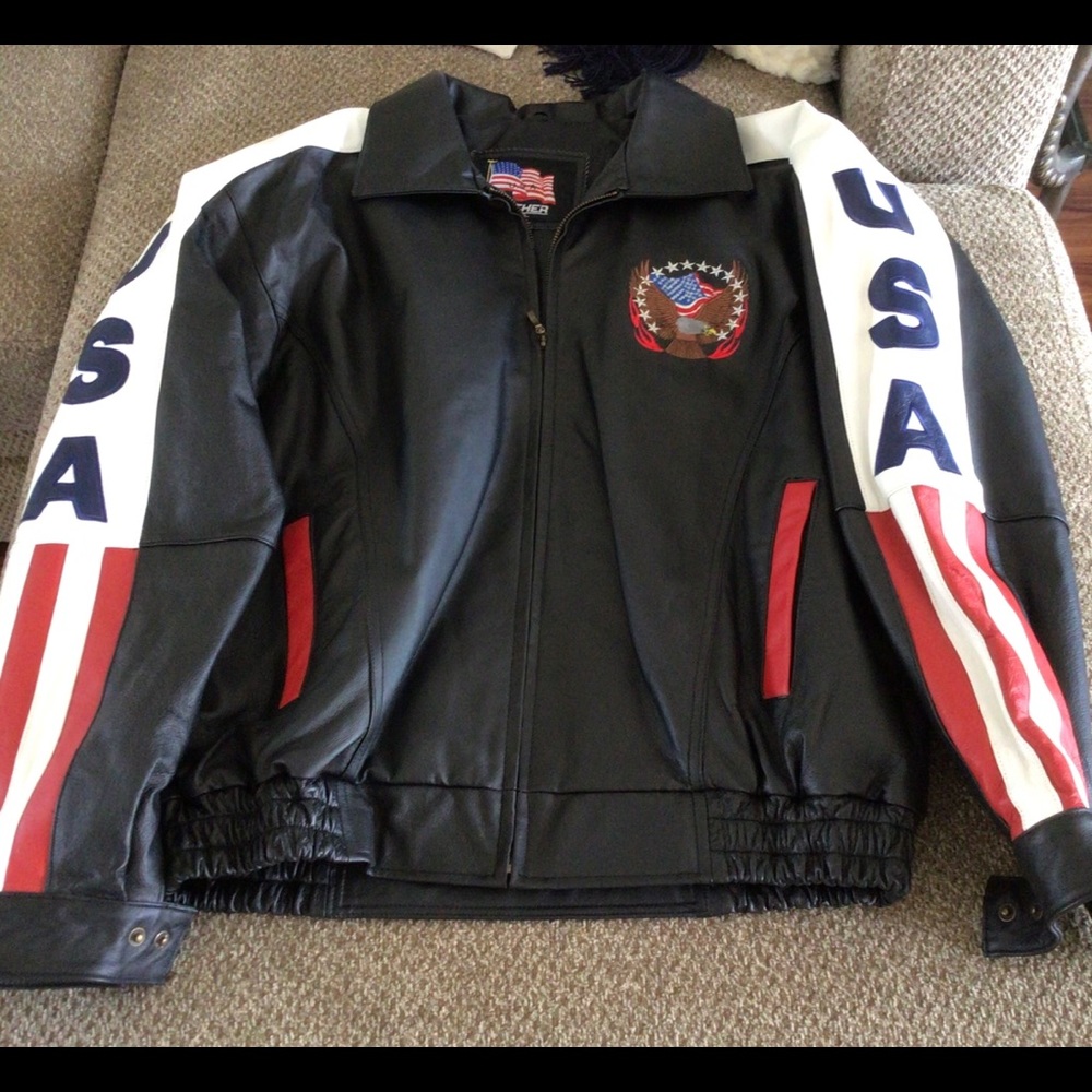 Men's Leather USA Jacket